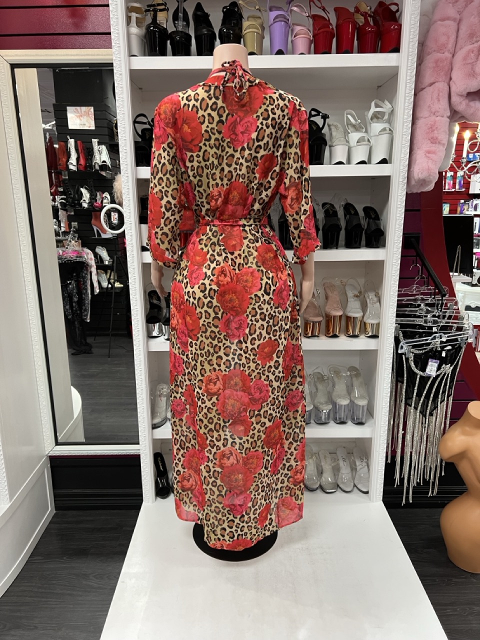 Cheetah And Flower Red Robe Bikini Sold Separately Pleasure Zone