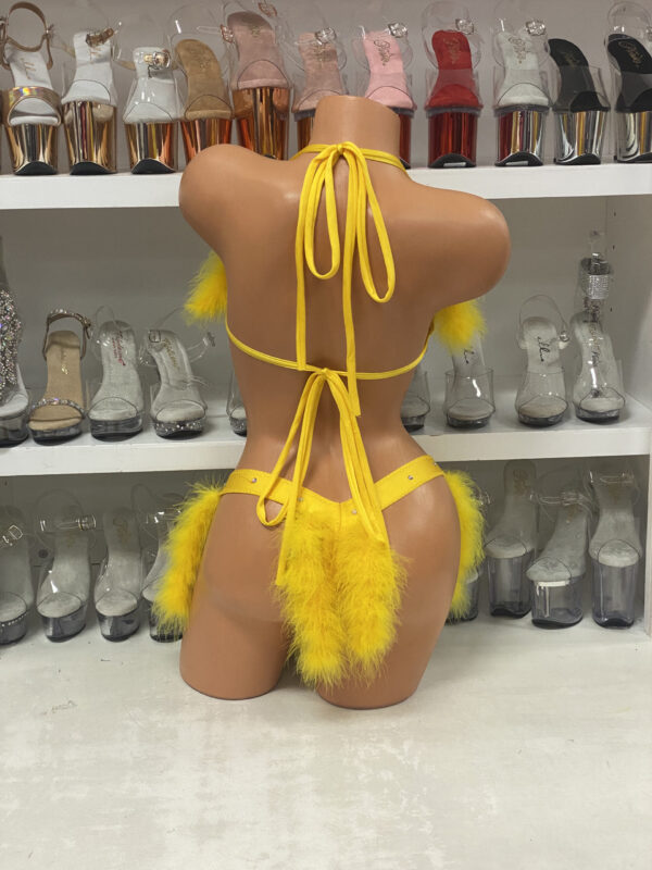 Yellow Luxe Marabou Crown Bra - Image 4