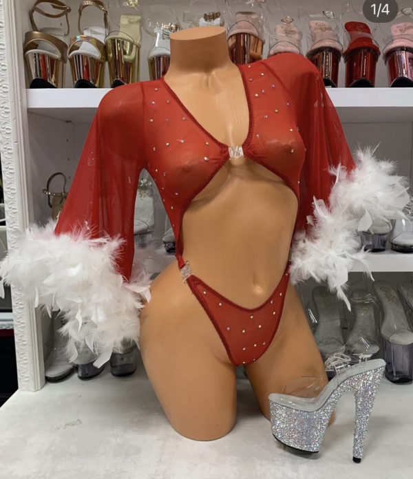 Feather Bell Sleeve Romper - Image 9