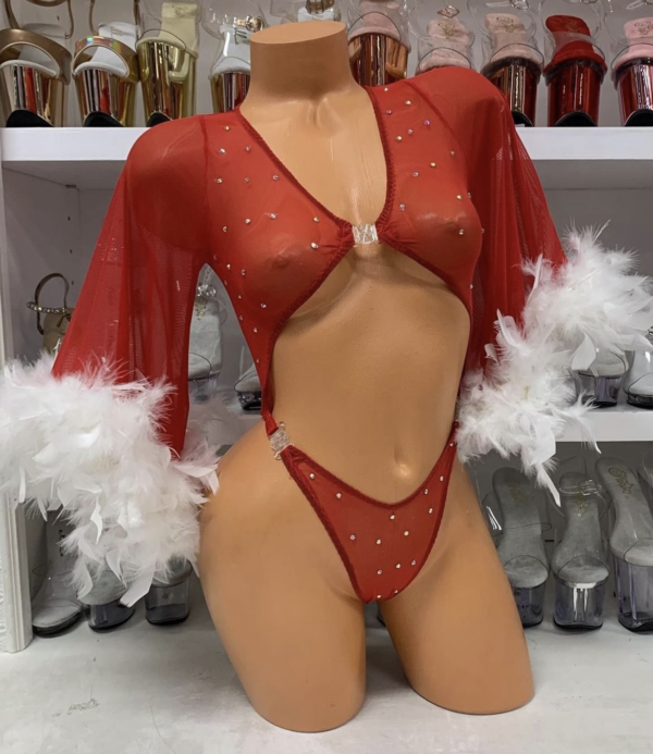Feather Bell Sleeve Romper - Image 12