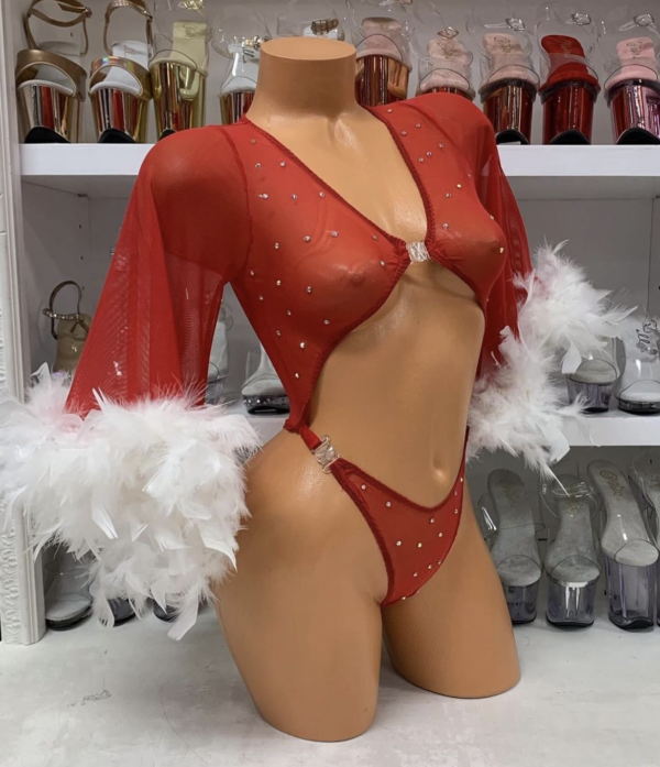 Feather Bell Sleeve Romper - Image 11