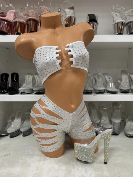 White Sparkle Short Set