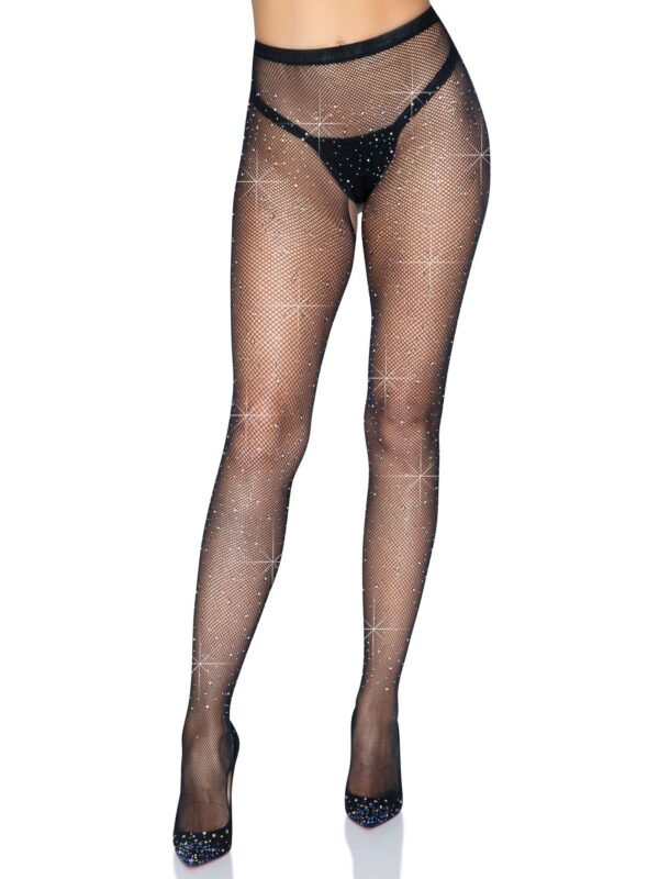 Lark Rhinestone Crotchless Tights