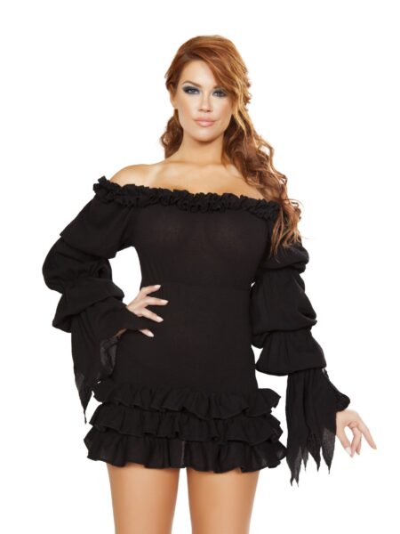 Ruffled Pirate Dress with Sleeves & Multi Layered Skirt
