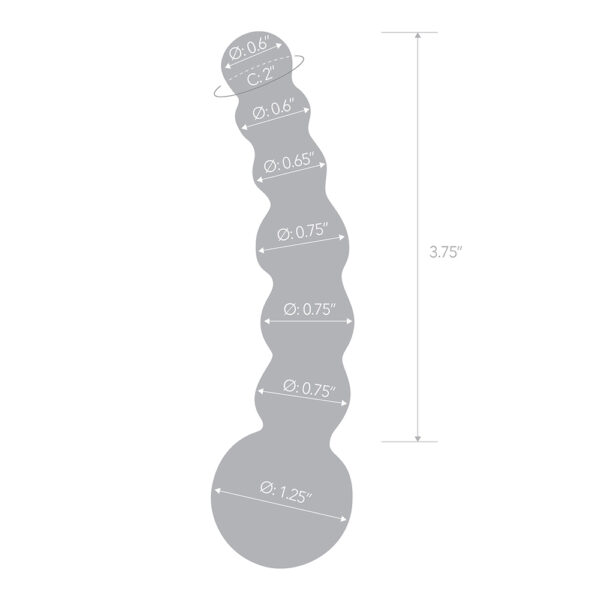 5" Curved Glass Beaded Dildo - Image 3