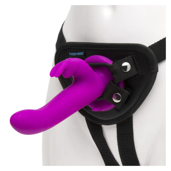 Happy Rabbit Vibrating Strap On Harness Set Purple - Image 2
