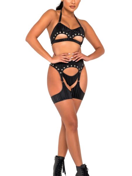 Studded Top with Underboob Cutout