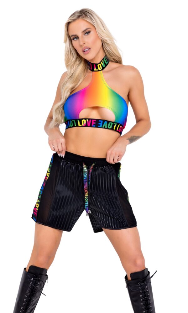 Pride Rainbow Halter Neck Keyhole Top - Image 2