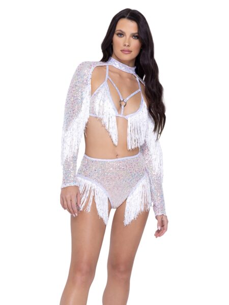 Sequin Fishnet Shrug