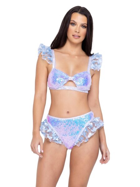 Sequin Keyhole Top