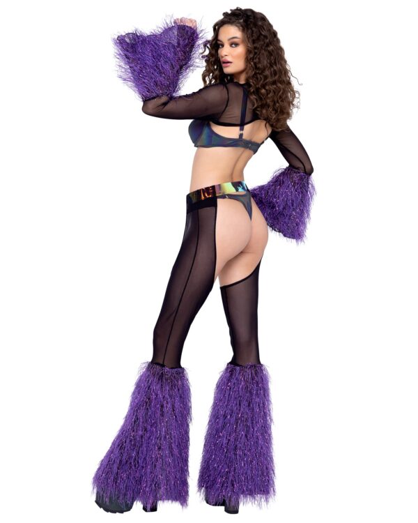 Sheer Chaps with Faux Fur Bell & Belt - Image 3