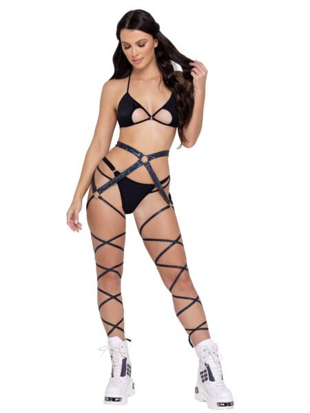 6314 - Body & Leg Straps with Ring Detail