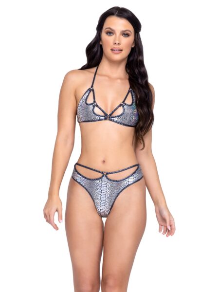 6318 - Snake Skin Thong Back Shorts