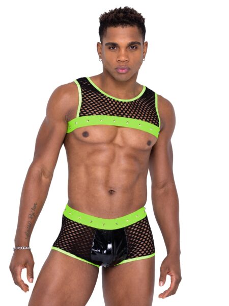 6332 - Mens Fishnet & Vinyl Trunks