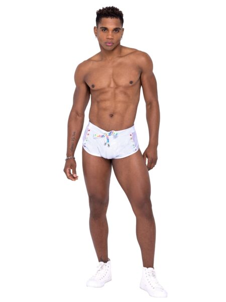 6338 - Mens Pride Mesh Vinyl Runner Shorts