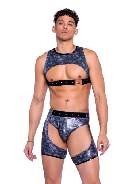 6522 - Shimmer Camouflage Cropped Top