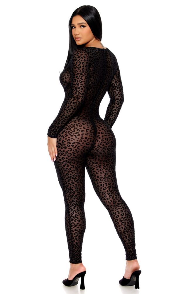 That's The Spot Keyhole Cutout Leopard Jumpsuit - Image 2