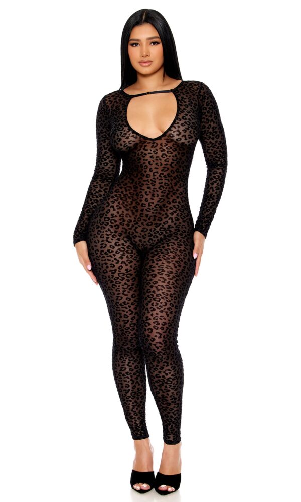 That's The Spot Keyhole Cutout Leopard Jumpsuit - Image 3