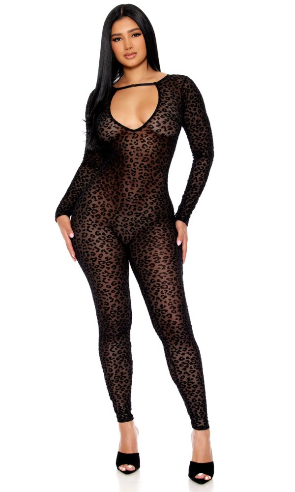 That's The Spot Keyhole Cutout Leopard Jumpsuit - Image 4