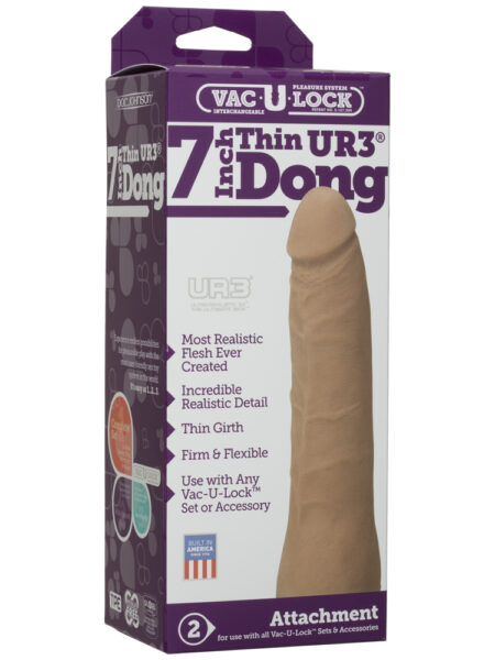 Vac-U-Lock- 7" Thin ULTRASKYN Dong - Caramel