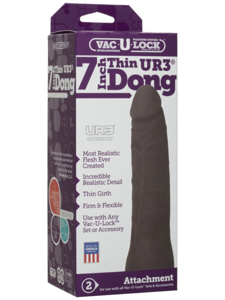 Vac-U-Lock- 7" Thin ULTRASKYN Dong - Chocolate