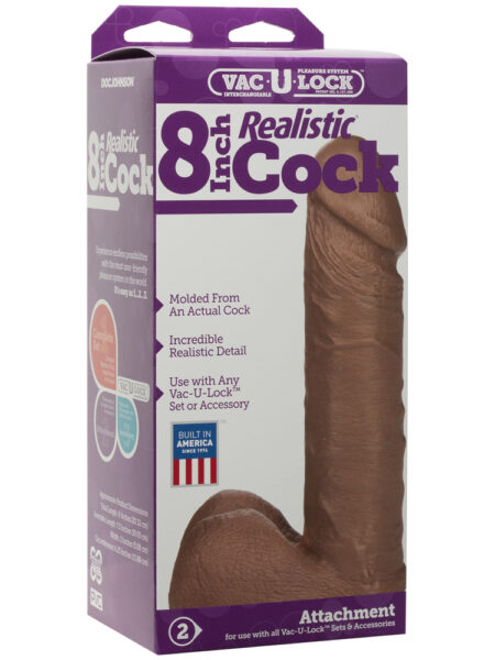 Vac-U-Lock - 8" Realistic Cock Caramel