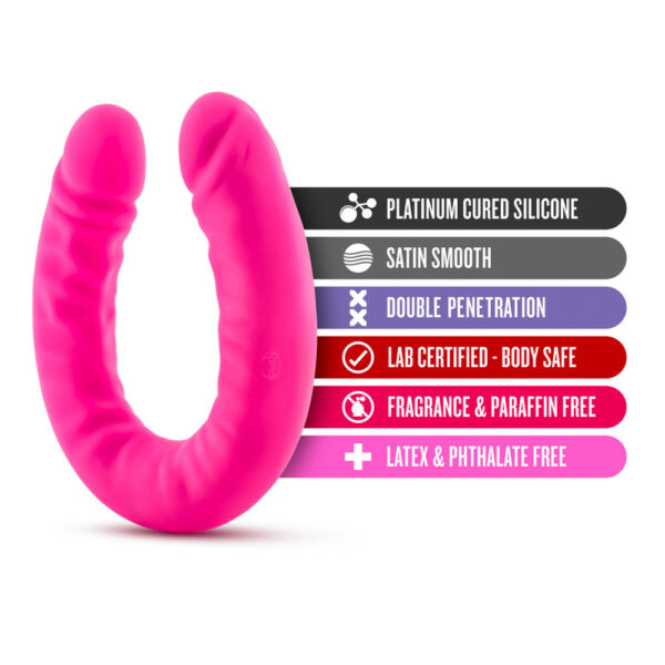 Ruse 18" Silicone Slim Double Dong Hot Pink - Image 2