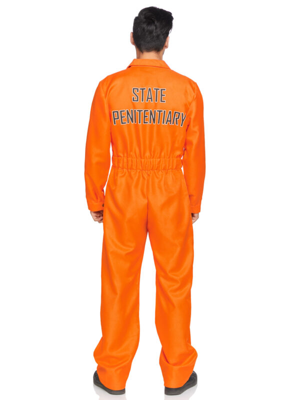 Men's Orange State Prison Jumpsuit Costume - Image 2