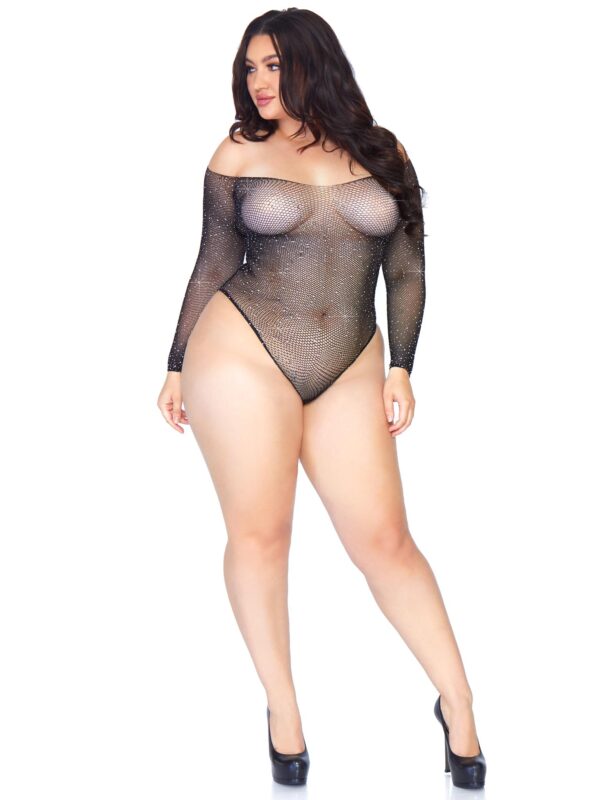 Plus Falling 4 U Rhinestone Bodysuit - Image 3