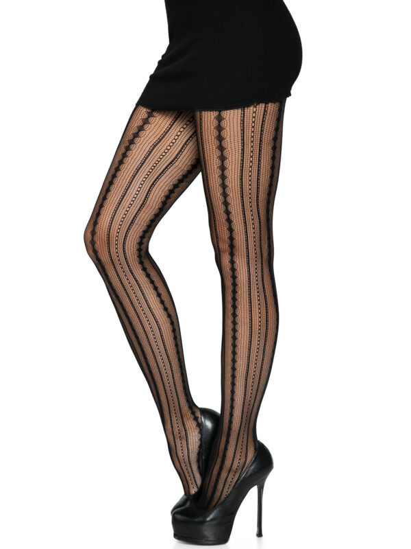 Eve Vintage Pinstripe Net Tights - Image 3