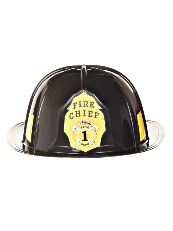 Black Fire Chief Costume Hat - Image 3