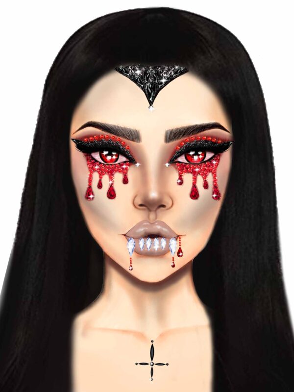 Vampire Rhinestone Stick-On Jewels - Image 2