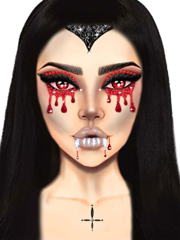 Vampire Rhinestone Stick-On Jewels - Image 3