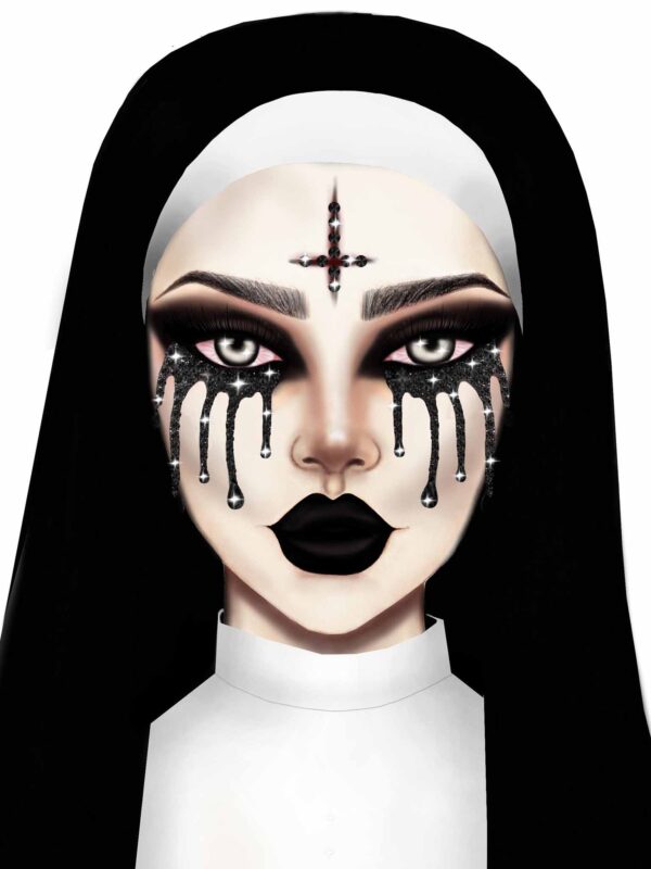 Evil Nun Rhinestone Stick-On Jewels - Image 2