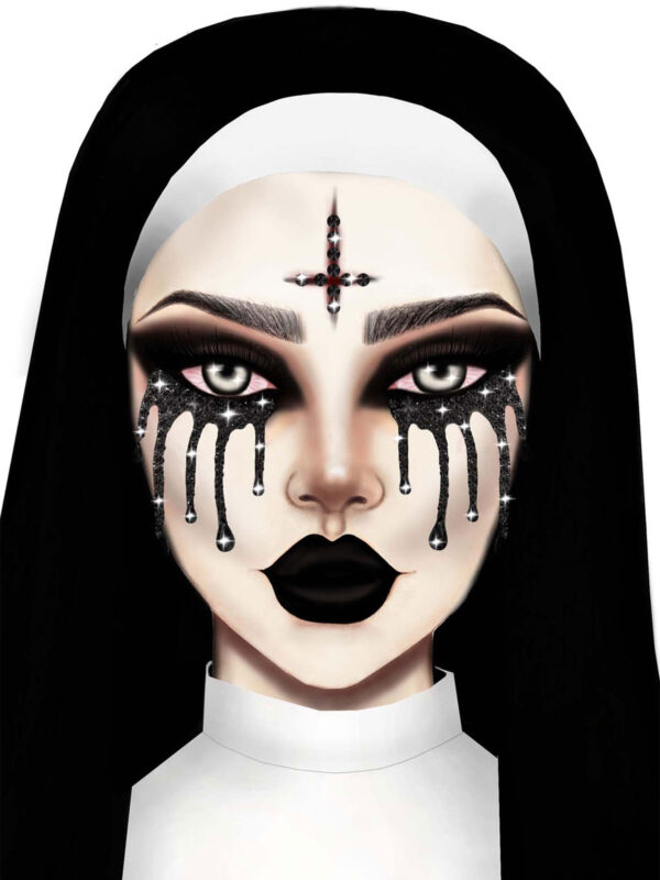 Evil Nun Rhinestone Stick-On Jewels - Image 3