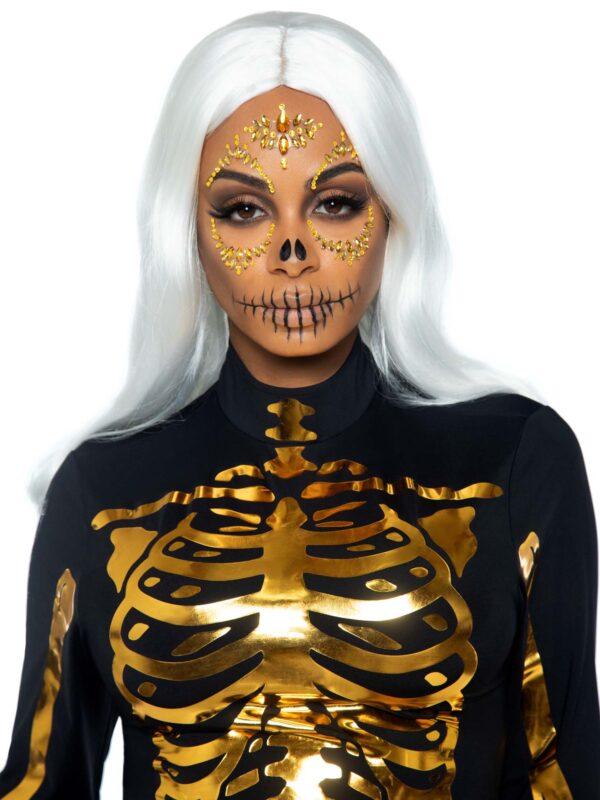 Sugar Skull Adhesive Face Jewels Sticker - Image 3