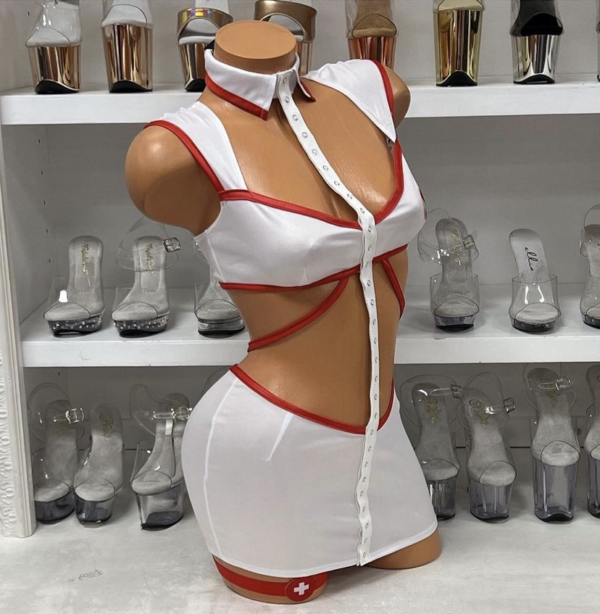 Heartstopping Strappy Nurse Fantasy Costume - Image 4