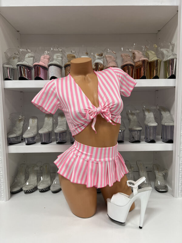Tie Front Shirt & Pleated Skirt Set - Image 13