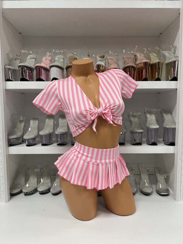 Tie Front Shirt & Pleated Skirt Set - Image 14