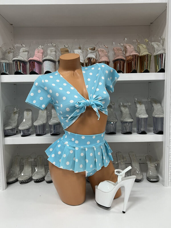 Tie Front Shirt & Pleated Skirt Set - Image 9
