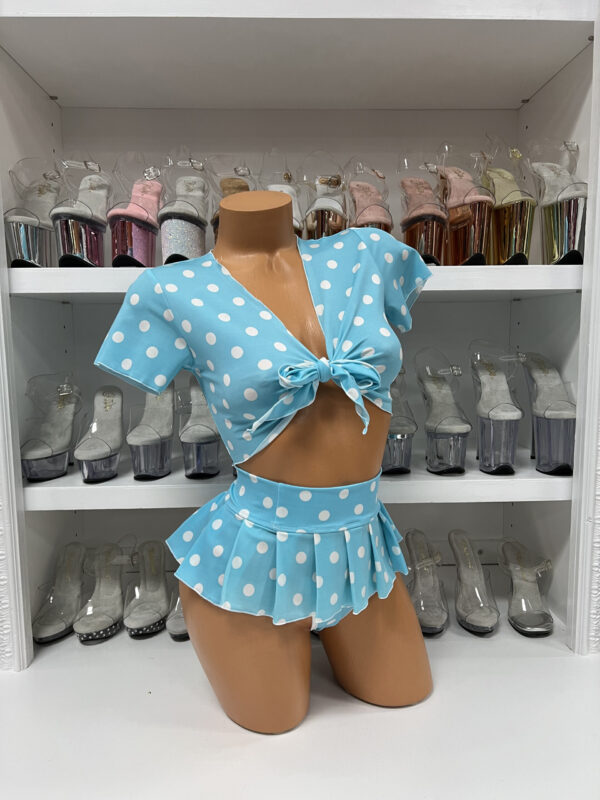 Tie Front Shirt & Pleated Skirt Set - Image 10