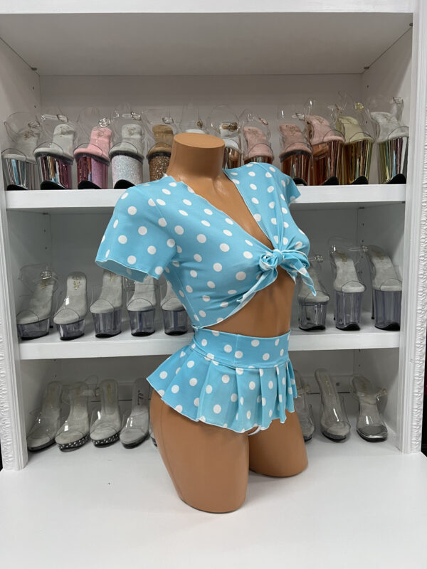 Tie Front Shirt & Pleated Skirt Set - Image 11