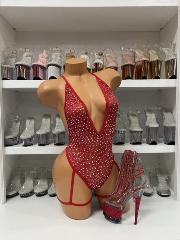 Solid Rhinestone Nova Leg Wrap Romper - Image 45