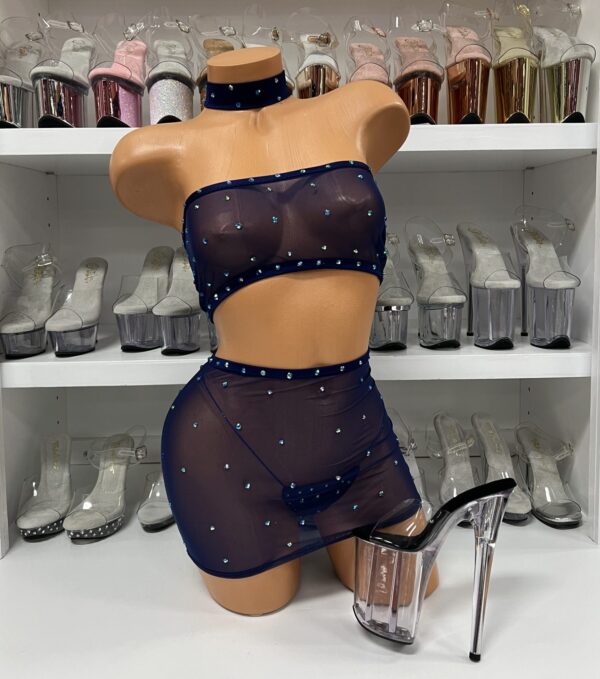 Rhinestone 4pc Skirt Set