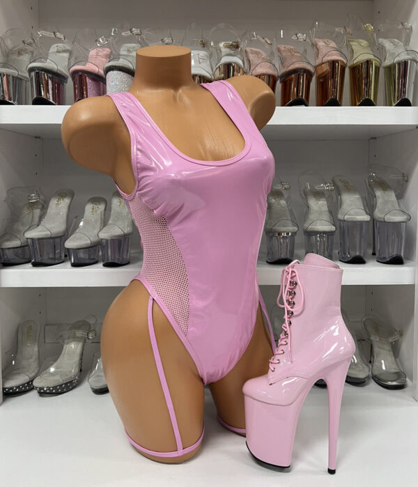 Vinyl Bow Garter Romper
