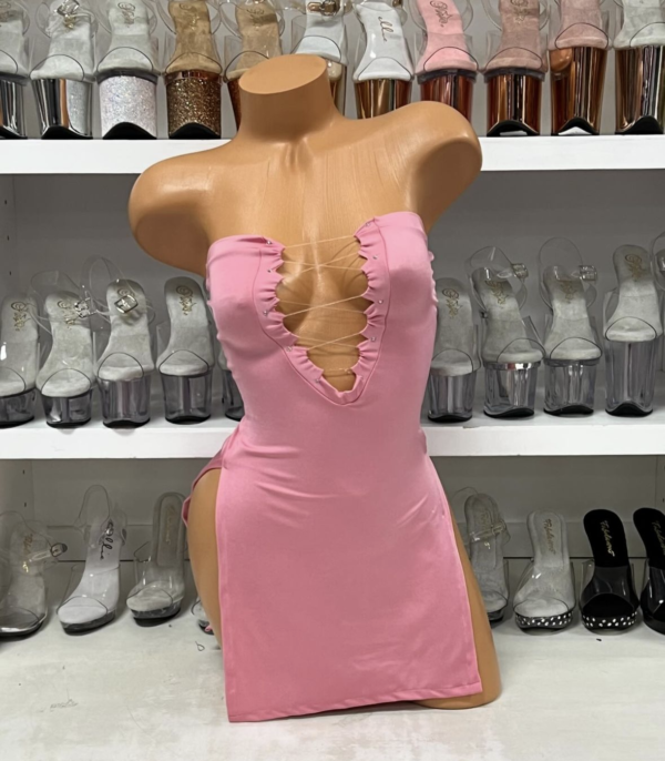 Lace Up Tube Dress - Image 34