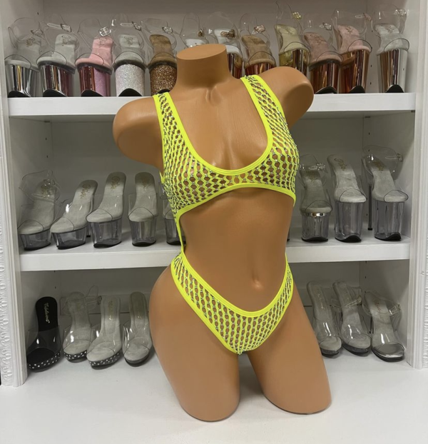 Mia Fishnet Rhinestone Romper - Image 10