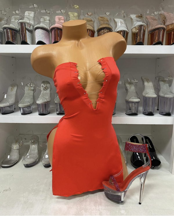 Lace Up Tube Dress - Image 9