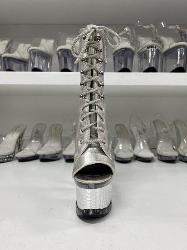 Silver Leather 7" Booties - Image 2
