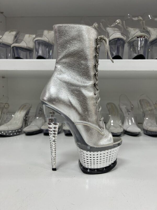 Silver Leather 7" Booties - Image 4